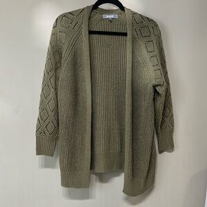 Marled sage green cardigan size S